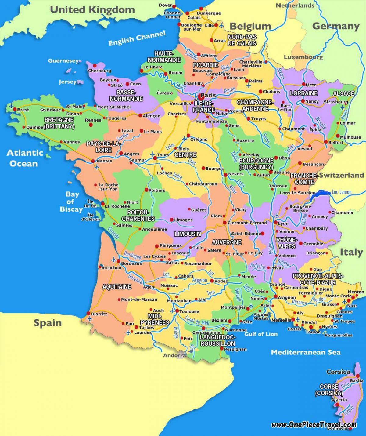 旅游地图法国的旅游景点