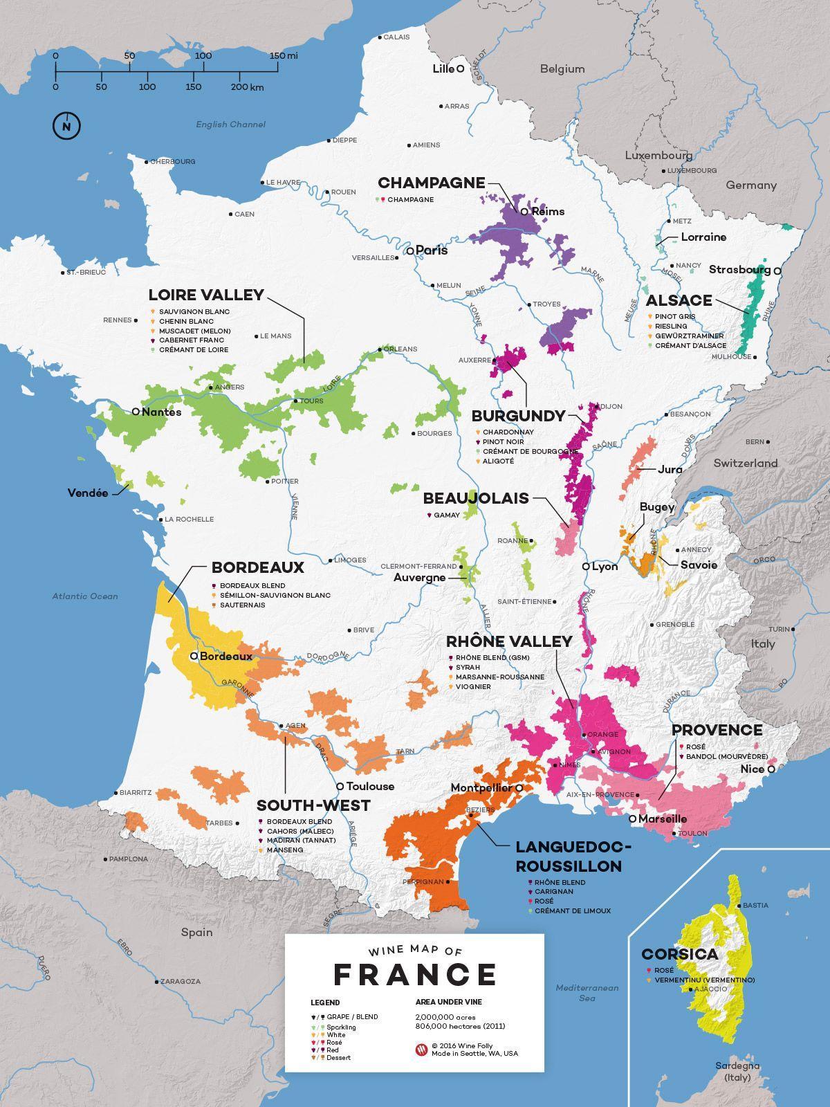 法国葡萄酒之乡地图