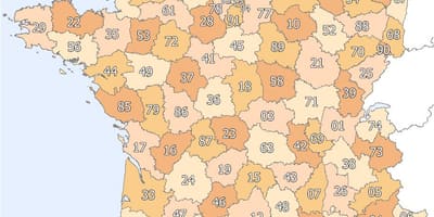 法国的邮政编码的地图